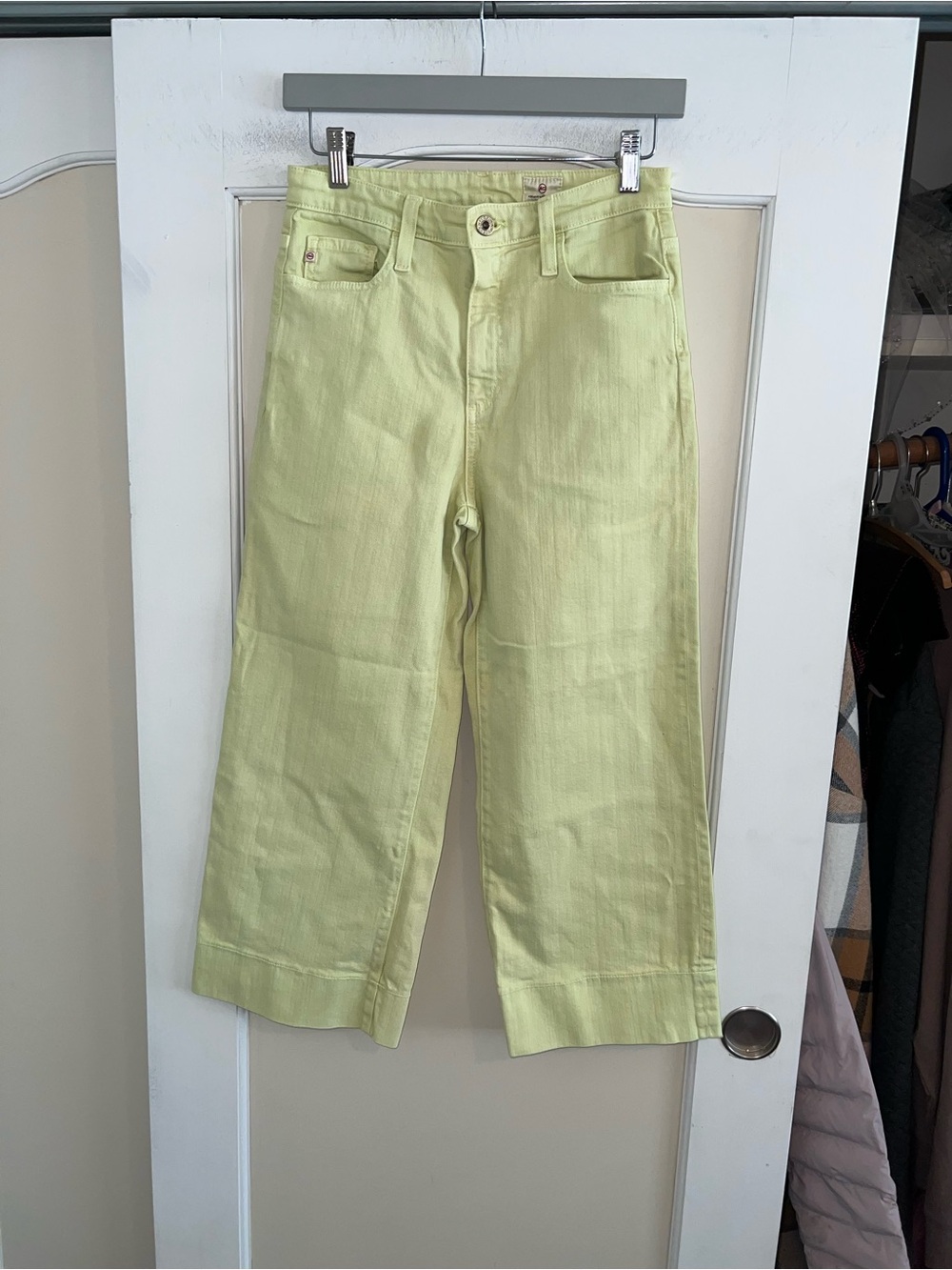 AG Adriano Goldschmied Sulfur X Citrus Mist WideLeg Crop Pants